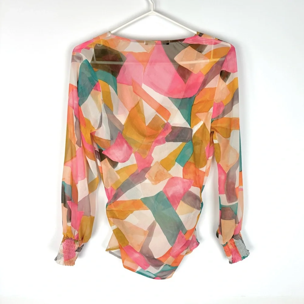 Zara multicolour sheer cowl top - Picture 7 of 8